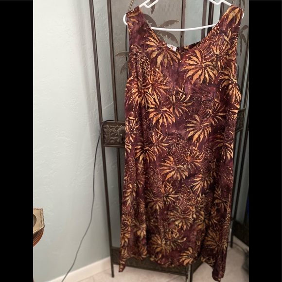 Rum Reggae Dresses & Skirts - NWOT Batik purple gold summer dress plus XXL